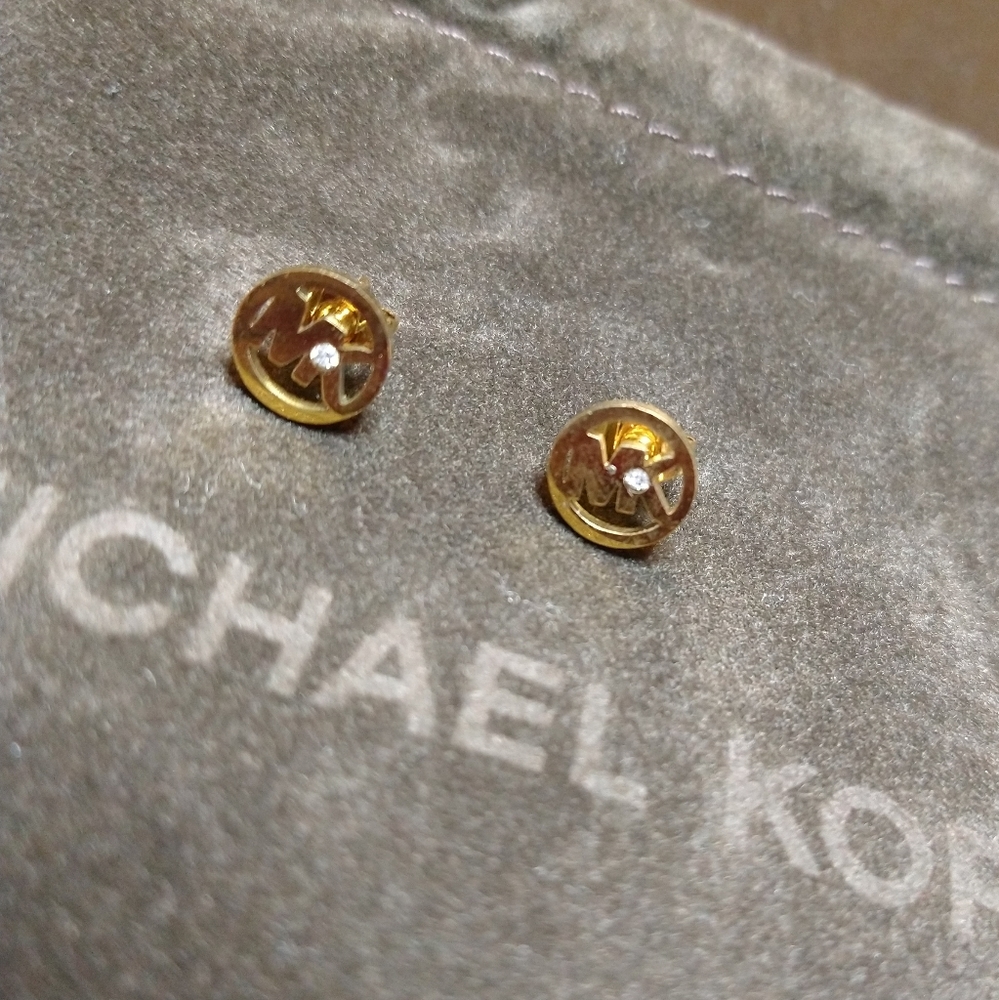 Mk gold small stud earrings